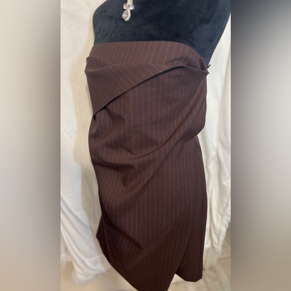 🤎💙ZARA Pinstripe Strapless Mini Dress🤎SZ XXL💙NWT - Picture 5 of 16